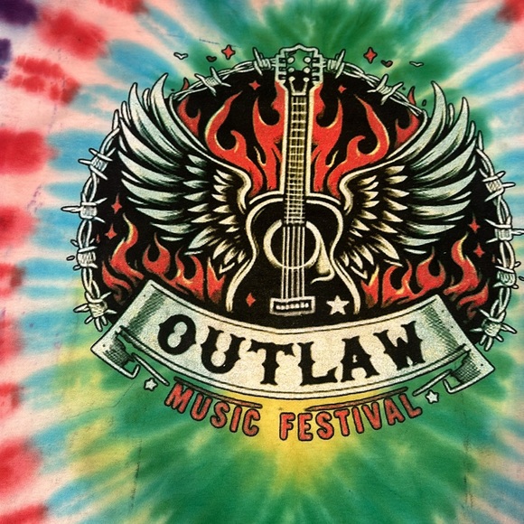 2024 Outllaw Music Festival Tie Dye Concert Souvenir T-Shirt for for NWOT - Picture 7 of 12